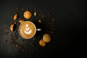 coffee-latte-with-cookies-coffiee-beans